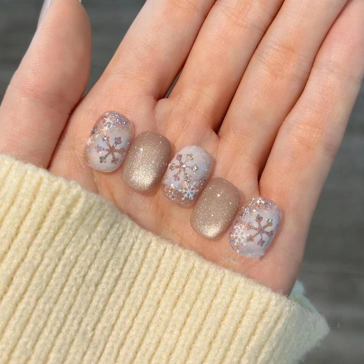 Christmas Style Wearable Nail Handmade Nail Art Finished Fake Nail Patch Cat Eye Color Thin Flashing Snowflakes Large L
Christmas Style Wearable Nail Handmade Nail Art Finished Fake Nail Patch Cat Eye Color Thin Flashing Snowflakes Large L