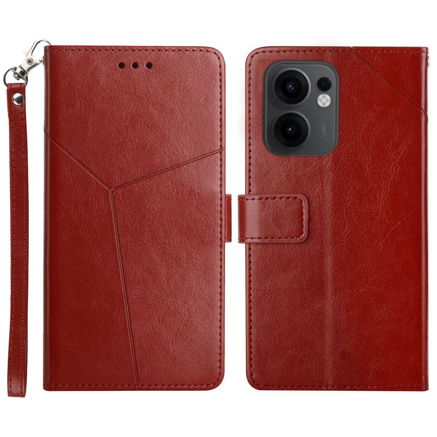 For Oppo Reno13 F 5G/4G Case with Wrist Strap Y Shaped Lines Imprint Leather Phone Cover Brown
For Oppo Reno13 F 5G/4G Case with Wrist Strap Y Shaped Lines Imprint Leather Phone Cover Brown