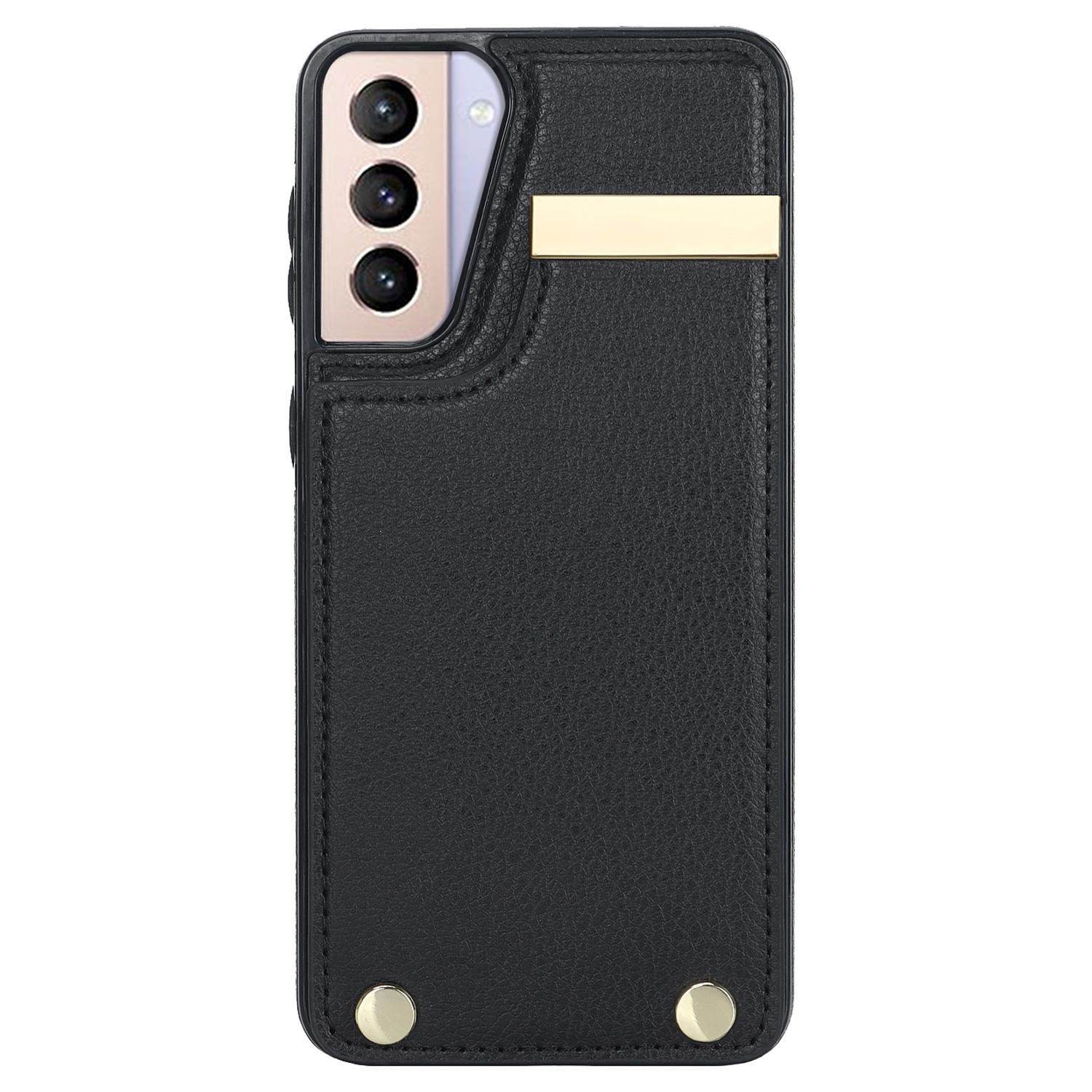 For Samsung Galaxy S21 5G/S21 4G Case Card Bag TPU+Leather Phone Back Cover with Metal Decor Rose Gold
For Samsung Galaxy S21 5G/S21 4G Case Card Bag TPU+Leather Phone Back Cover with Metal Decor Rose Gold