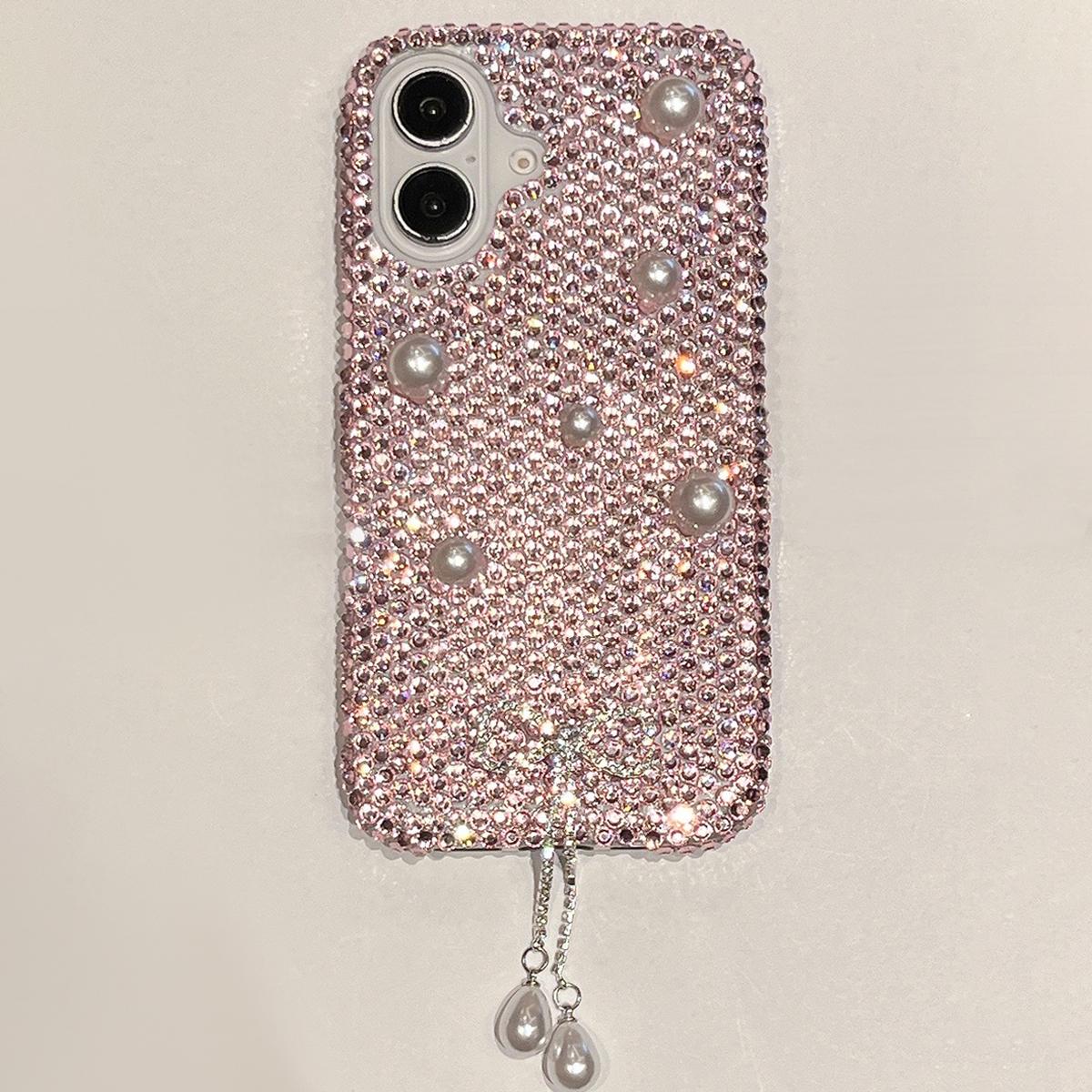 Защитный чехол для iPhone 16 с жемчужным декором из стразов, задняя крышка для телефона с подвеской Pink
Защитный чехол для iPhone 16 с жемчужным декором из стразов, задняя крышка для телефона с подвеской Pink