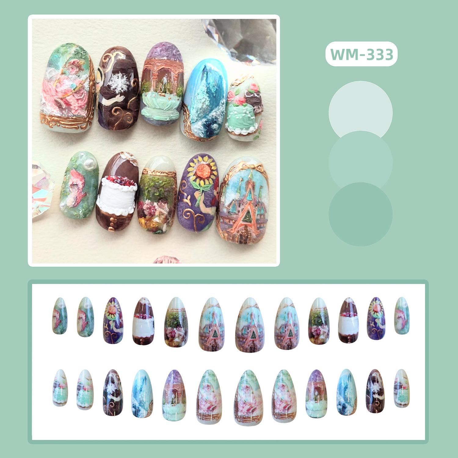 24PCS Retro Oil Paintings Patterns Almond False Nails with Glue Cute Sweet Garden Girl Stick on Nails Detachable Fake Nails Tips
24PCS Retro Oil Paintings Patterns Almond False Nails with Glue Cute Sweet Garden Girl Stick on Nails Detachable Fake Nails Tips
