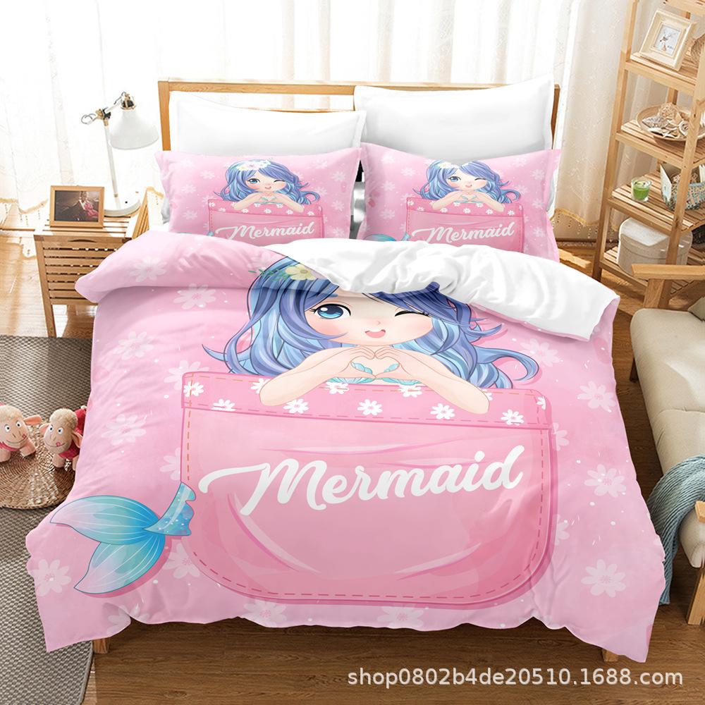 Digital Printed Sheet Quilt Cover Home Textiles Cartoon Mermaid Series Three-Piece Set quilt cover 90 * 190 pillowcase 50 * 75 * 1
Digital Printed Sheet Quilt Cover Home Textiles Cartoon Mermaid Series Three-Piece Set quilt cover 90 * 190 pillowcase 50 * 75 * 1
