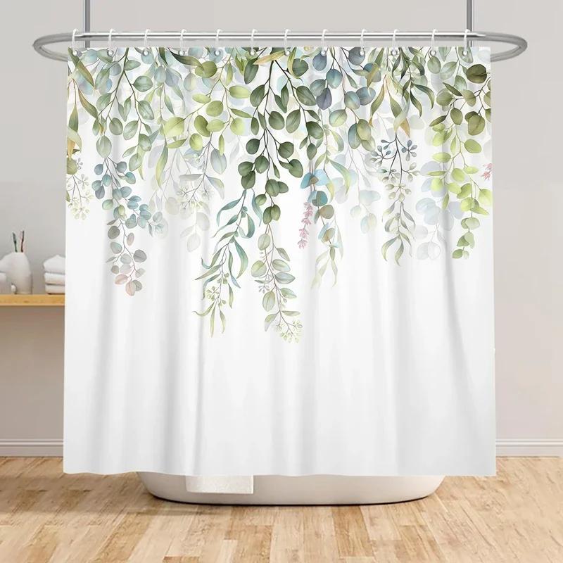 Green Eucalyptus Leaves Shower Curtains Watercolor Floral Waterproof Morden Bathroom Bathtub Curtain Room Decor With Hooks W60H190(CM)-1 Pcs
Green Eucalyptus Leaves Shower Curtains Watercolor Floral Waterproof Morden Bathroom Bathtub Curtain Room Decor With Hooks W60H190(CM)-1 Pcs