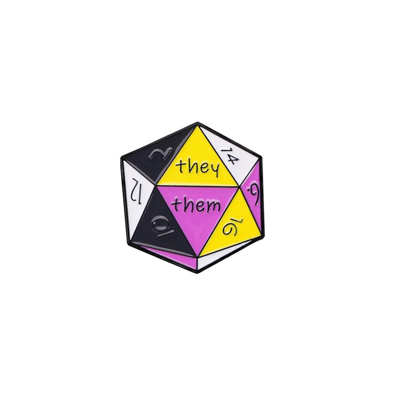 Personality D20 Dice Enamel Brooches Pronoun They/Them Pins For Backpack Bag Jewelry Freeshipping
Personality D20 Dice Enamel Brooches Pronoun They/Them Pins For Backpack Bag Jewelry Freeshipping