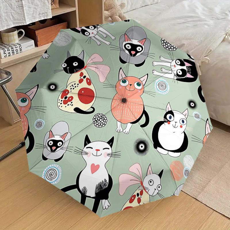 1pc Cat Pattern Automatic Folding Umbrella, 8 Ribs Iron Frame, Suitable for Outdoor Travel and Daily Use yy251120188
1pc Cat Pattern Automatic Folding Umbrella, 8 Ribs Iron Frame, Suitable for Outdoor Travel and Daily Use yy251120188