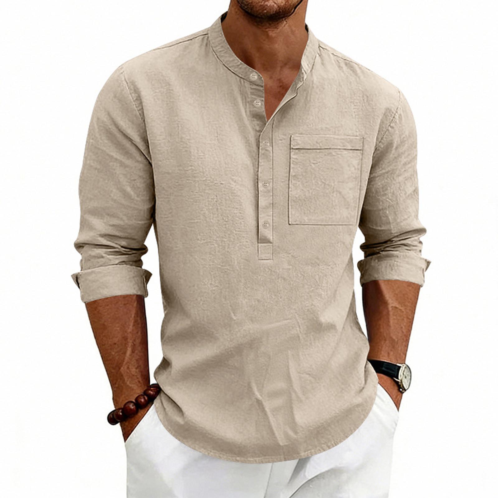 Men s Standing Tie Pocket Top Men s Casual Beach Linen Top M хаки
Men s Standing Tie Pocket Top Men s Casual Beach Linen Top M хаки