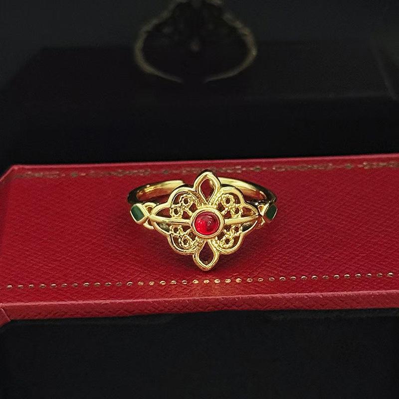 Medieval Vintage Court Style Enamel Filigree Open Ring Women S Retro Senior Sense Niche Ring Adjustable opening
Medieval Vintage Court Style Enamel Filigree Open Ring Women S Retro Senior Sense Niche Ring Adjustable opening
