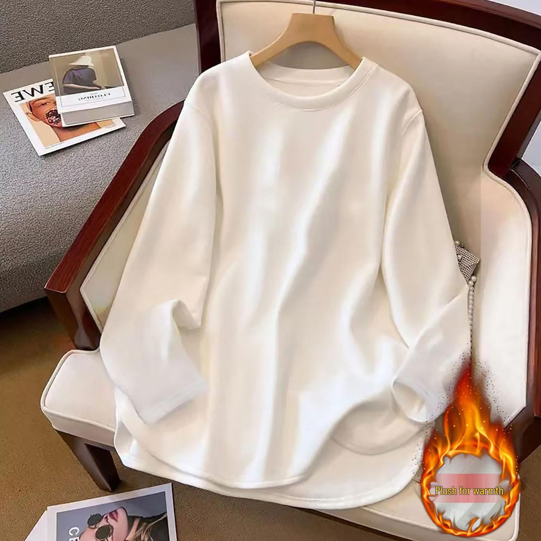 Korean Style Loose White Velvet Slit Long Sleeve T-shirt for Women - Spring, Autumn, Winter Casual Mid-Length Trendy Top L (Recommended weight: 115-135 jin) белый
Korean Style Loose White Velvet Slit Long Sleeve T-shirt for Women - Spring, Autumn, Winter Casual Mid-Length Trendy Top L (Recommended weight: 115-135 jin) белый