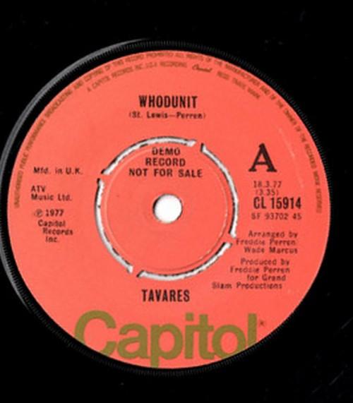 7inch Record TAVARES - Whodunit CL15914PROMO Capitol Records 1977 UK Soul/Funk Used
7inch Record TAVARES - Whodunit CL15914PROMO Capitol Records 1977 UK Soul/Funk Used