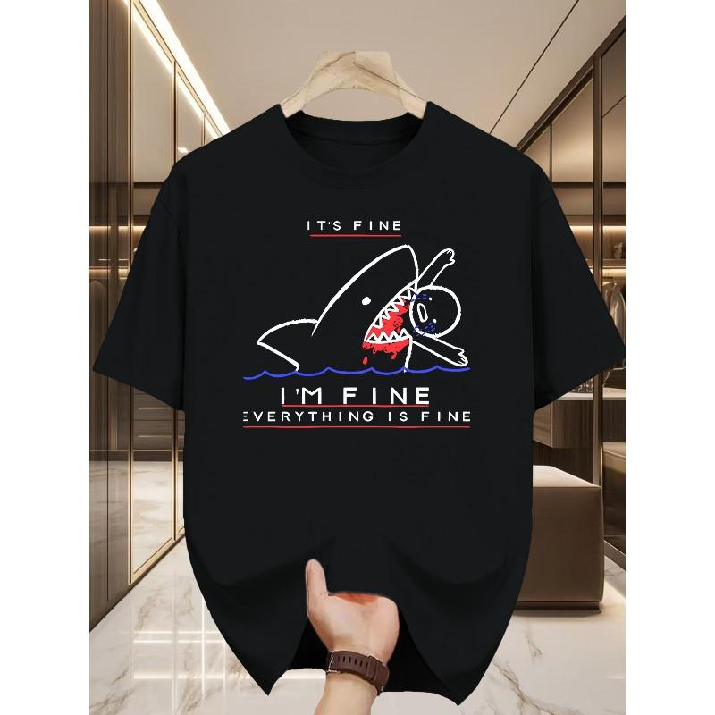 Shark Graphic Round Neck Men S T-Shirt, Humorously Designed Slogan, a Stylish And Versatile Piece 4XL чорний
Shark Graphic Round Neck Men S T-Shirt, Humorously Designed Slogan, a Stylish And Versatile Piece 4XL чорний