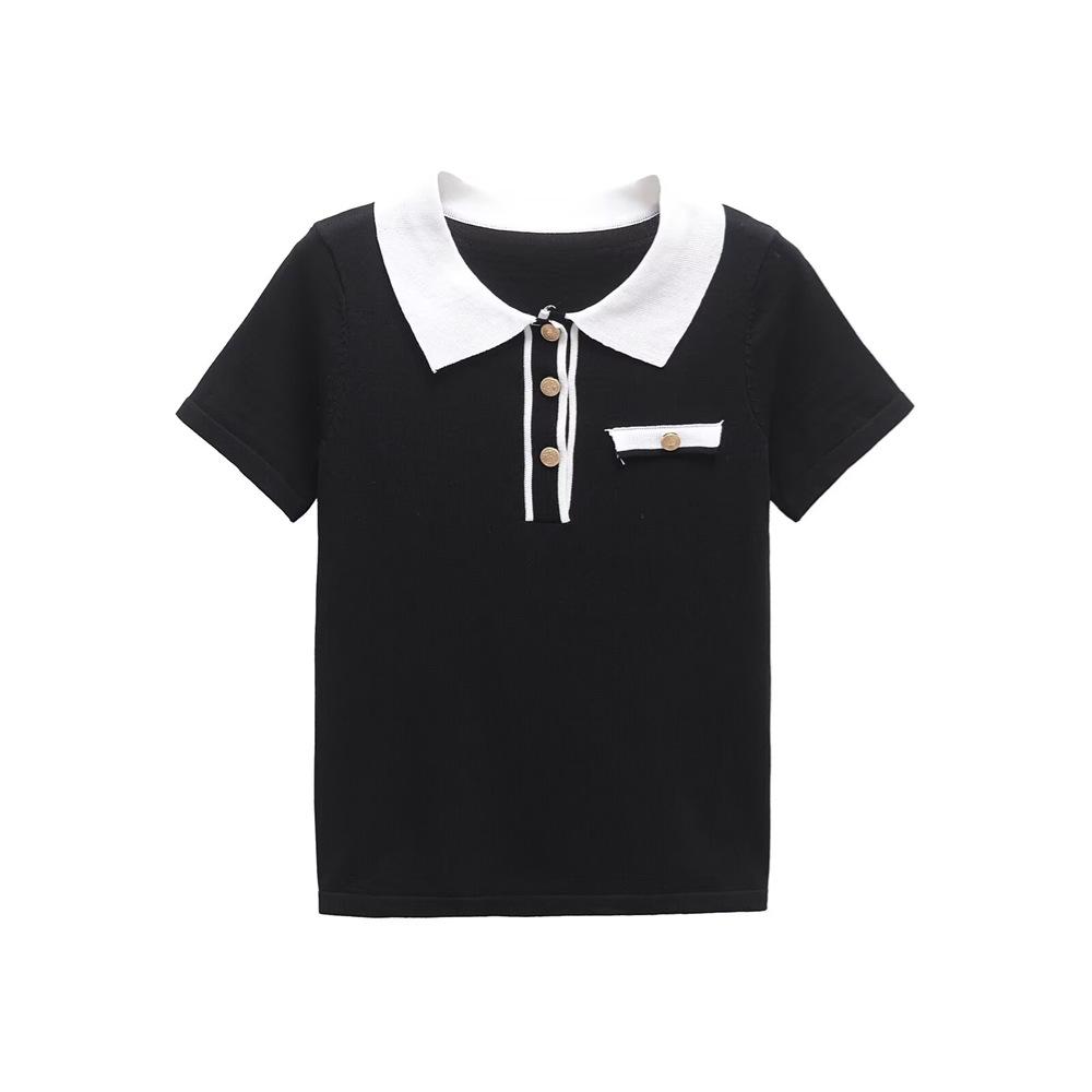 2025 Spring Women s Color Block Patchwork Turn-Down Collar Polo Slim-Fit T-Shirt S чёрный
2025 Spring Women s Color Block Patchwork Turn-Down Collar Polo Slim-Fit T-Shirt S чёрный
