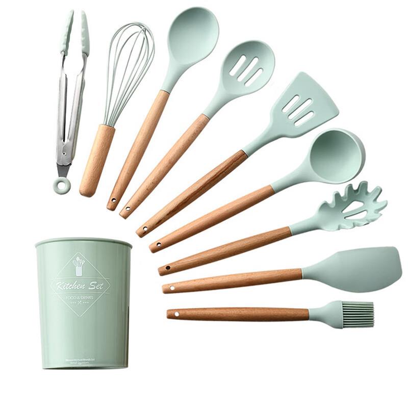 ZISIZ Wooden Handle Silicone Kitchen Utensil Set with Storage Bucket
ZISIZ Wooden Handle Silicone Kitchen Utensil Set with Storage Bucket