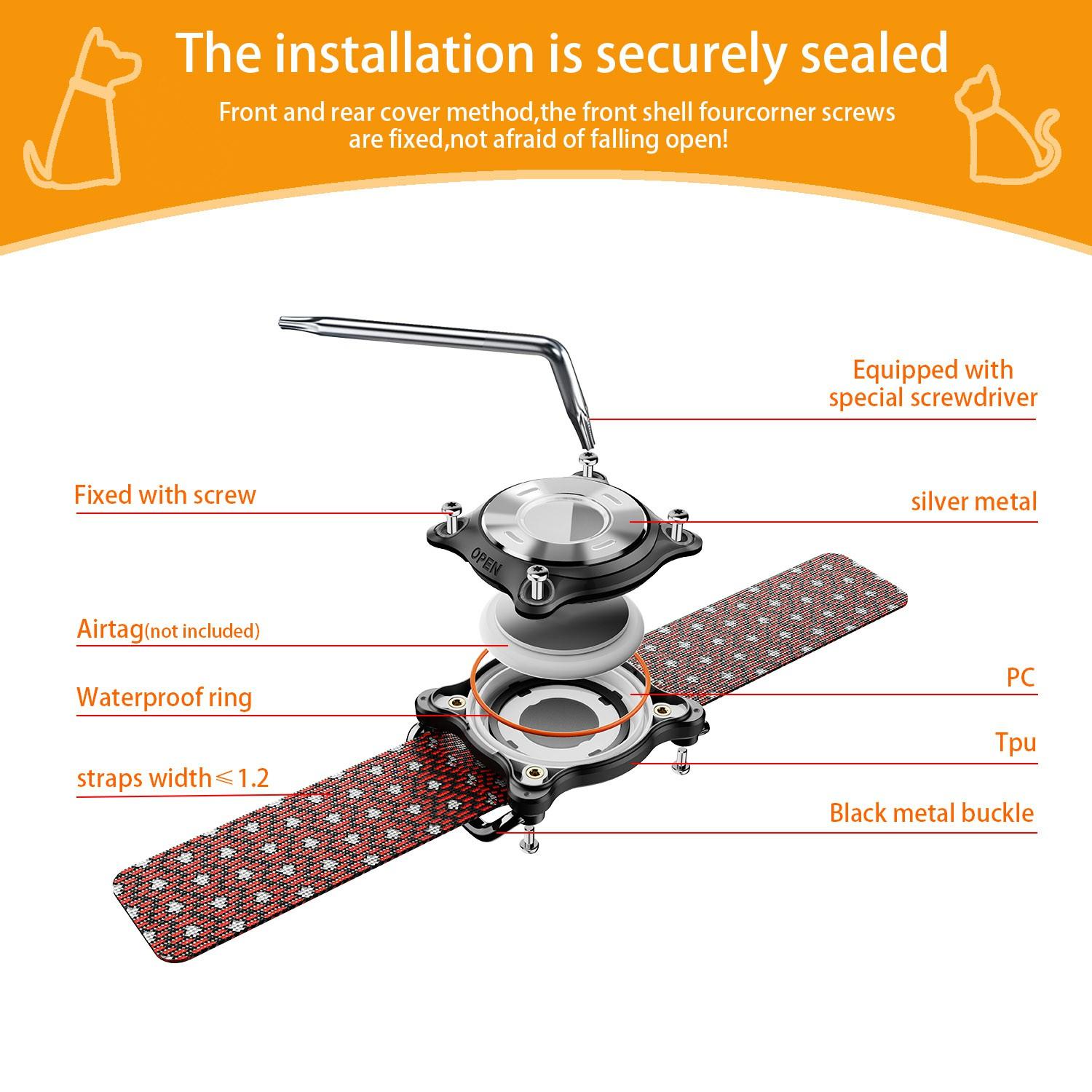 For AirTag Anti Drop Protective Case Pet Collar Bluetooth-compatible Tracker Waterproof Cover with Bell Black Orange
For AirTag Anti Drop Protective Case Pet Collar Bluetooth-compatible Tracker Waterproof Cover with Bell Black Orange