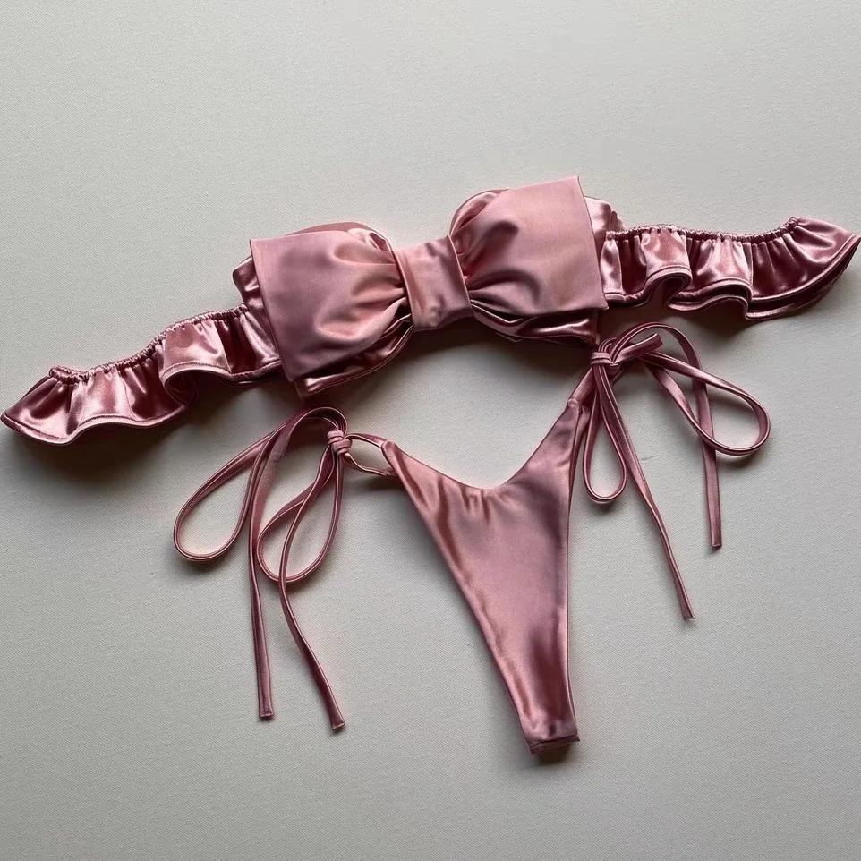 Sexy 2 Pieces Pink Bandeau Bikini 2024 Women Swimsuit Thong Swimwear Big Bow Bikinis Ruffle Korean Beach Wear Y2K Bathing Suit S розовый
Sexy 2 Pieces Pink Bandeau Bikini 2024 Women Swimsuit Thong Swimwear Big Bow Bikinis Ruffle Korean Beach Wear Y2K Bathing Suit S розовый