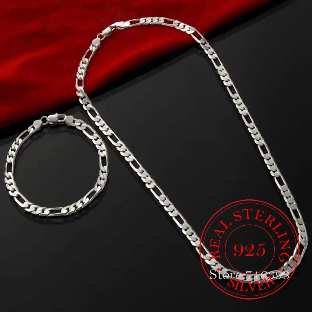 Hot New Arrive 925 Sterling Silver 4MM Chain for Men Women Bracelet Necklace Jewelry Set Lady Christmas Gifts Charms Wedding 40cm and 20cm
Hot New Arrive 925 Sterling Silver 4MM Chain for Men Women Bracelet Necklace Jewelry Set Lady Christmas Gifts Charms Wedding 40cm and 20cm