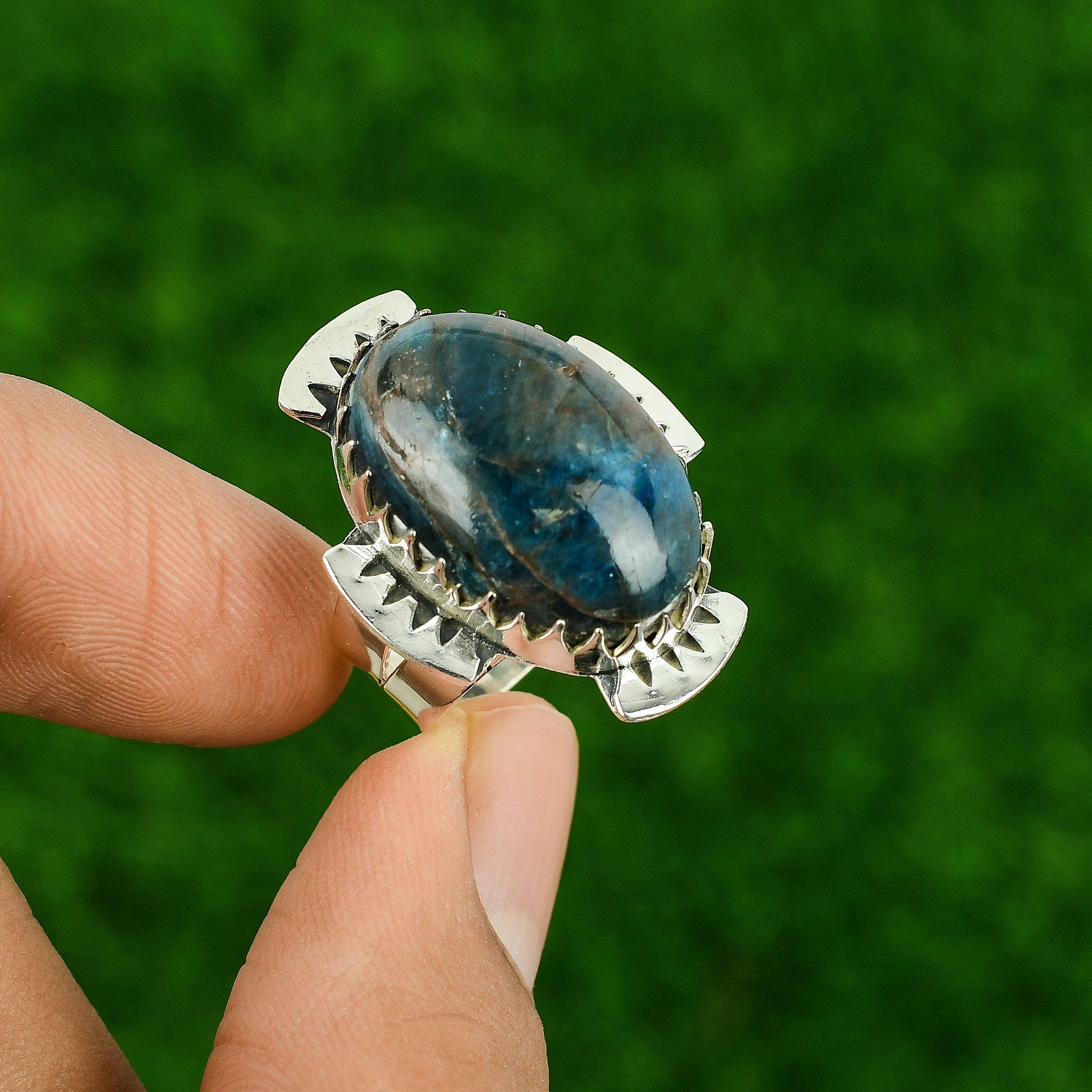 925 Silver Oval Natural Neon Apatite Daughter Stackable Bezel Ring Jewelry US 7 7
925 Silver Oval Natural Neon Apatite Daughter Stackable Bezel Ring Jewelry US 7 7