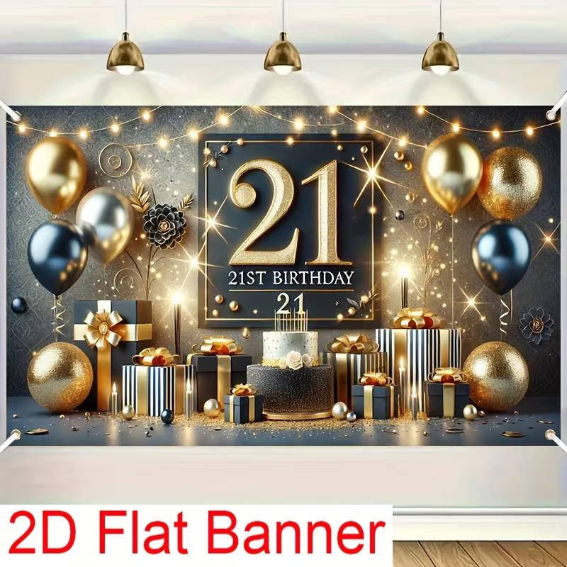 2D Flat Banner Birthday Backdrop 21st Black Gold for Elegant Themed Party Photos 47.2x31.5inch/120*80cm
2D Flat Banner Birthday Backdrop 21st Black Gold for Elegant Themed Party Photos 47.2x31.5inch/120*80cm