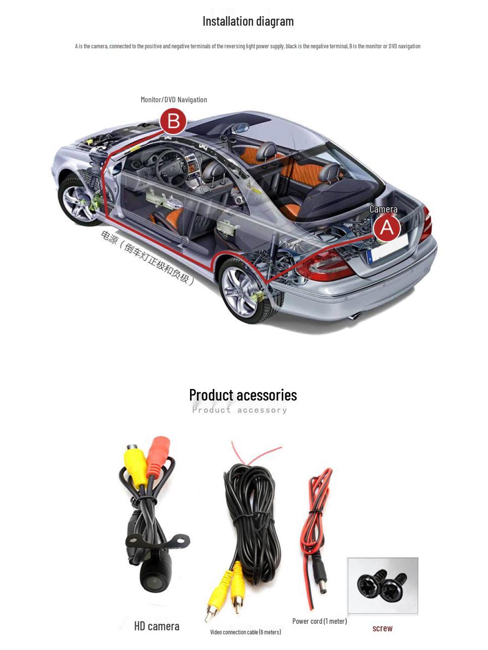Камера заднего вида HD с ночным видением для движения задним ходом
Камера заднего вида HD с ночным видением для движения задним ходом