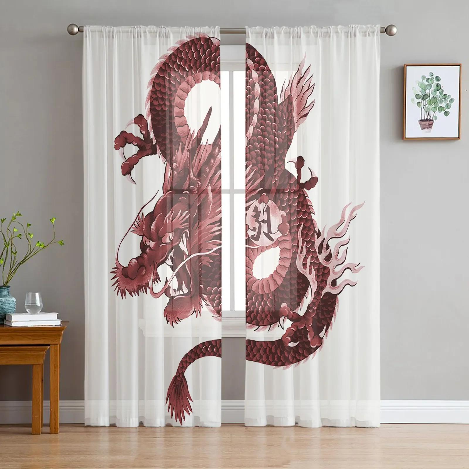 Asian Red Angry Dragon Chiffon Sheer Curtains for Living Room Bedroom Home Decoration Window Voiles Tulle Drapes Curtain W135 x H115cm x1&Rod Pocket
Asian Red Angry Dragon Chiffon Sheer Curtains for Living Room Bedroom Home Decoration Window Voiles Tulle Drapes Curtain W135 x H115cm x1&Rod Pocket