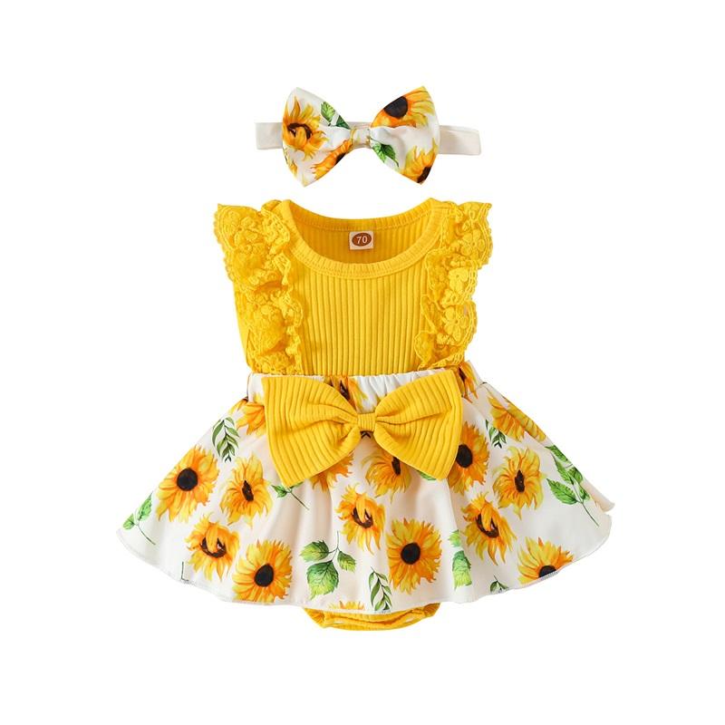 Summer Baby And Toddler Suit With Striped Lace Stitching And Flower All-over Printed One-piece Harem 6-12Months жовтий
Summer Baby And Toddler Suit With Striped Lace Stitching And Flower All-over Printed One-piece Harem 6-12Months жовтий