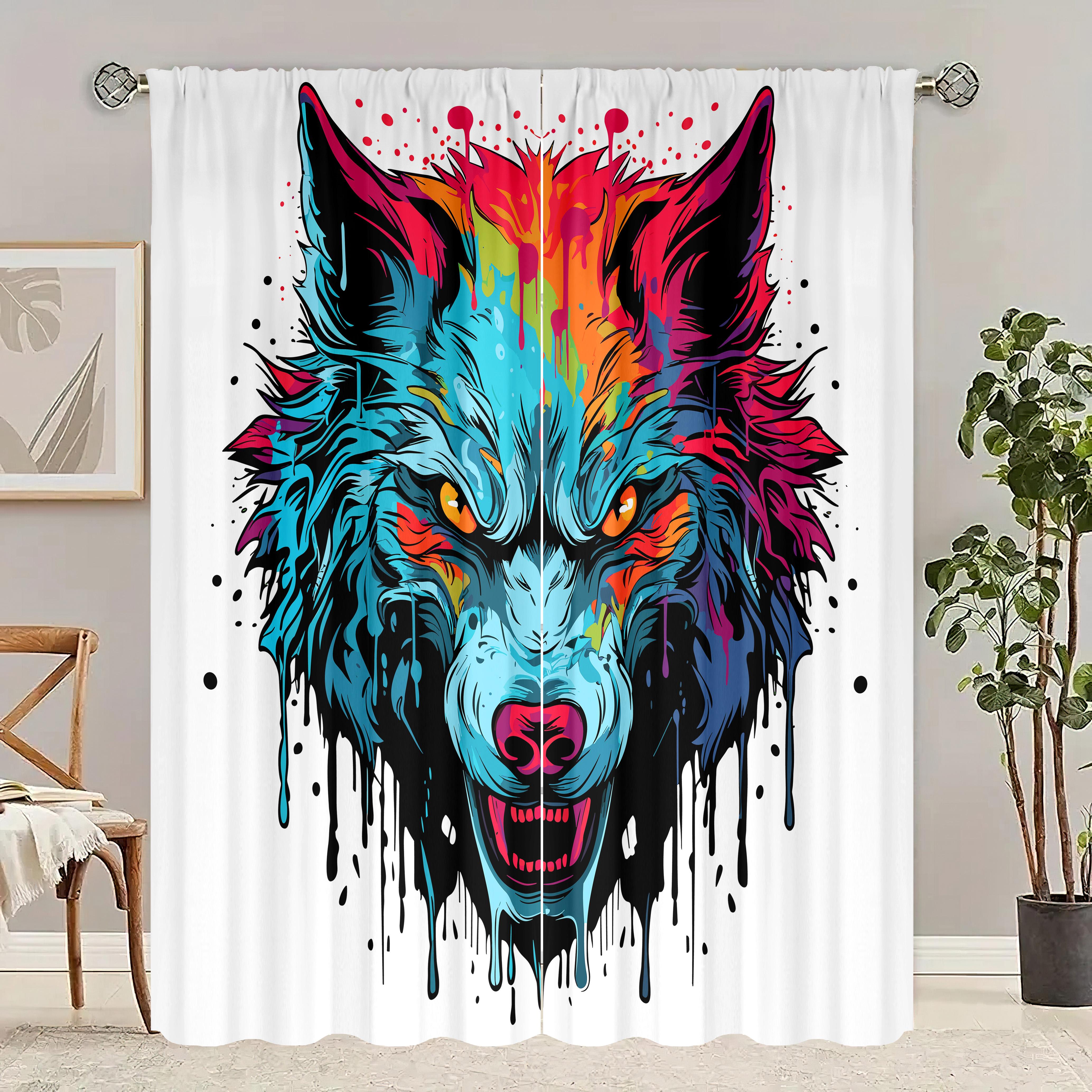 2 простыни - Свирепый волк - Штора с принтом - Материал полиэстер - подходит для спальни, гостиной, кабинета, личного пространства 30X65inch
2 простыни - Свирепый волк - Штора с принтом - Материал полиэстер - подходит для спальни, гостиной, кабинета, личного пространства 30X65inch