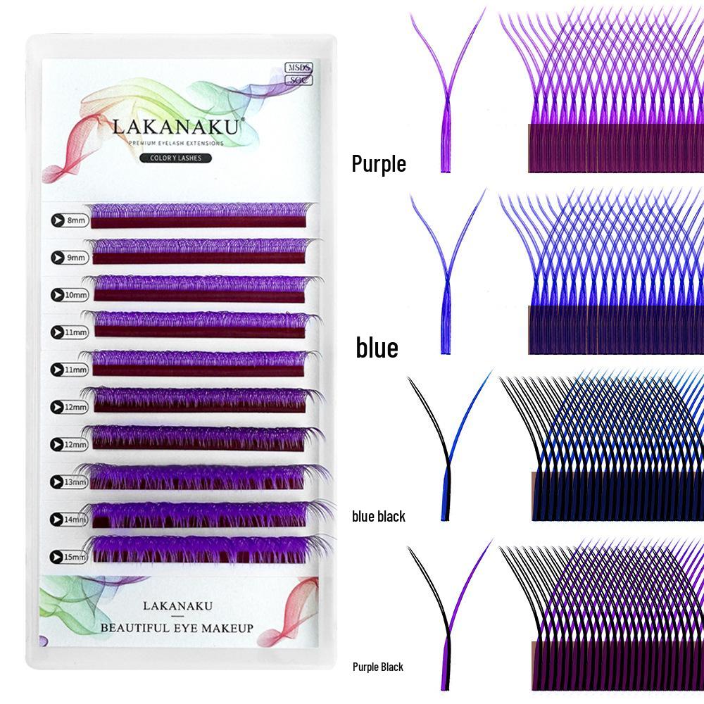 Color YY Two-Tone Eyelashes 0.07: Blue, Purple & Black Non-Spreading Soft Natural Y-Shaped Mesh False Lashes (Mixed Pack) C Mixed 8-15
Color YY Two-Tone Eyelashes 0.07: Blue, Purple & Black Non-Spreading Soft Natural Y-Shaped Mesh False Lashes (Mixed Pack) C Mixed 8-15