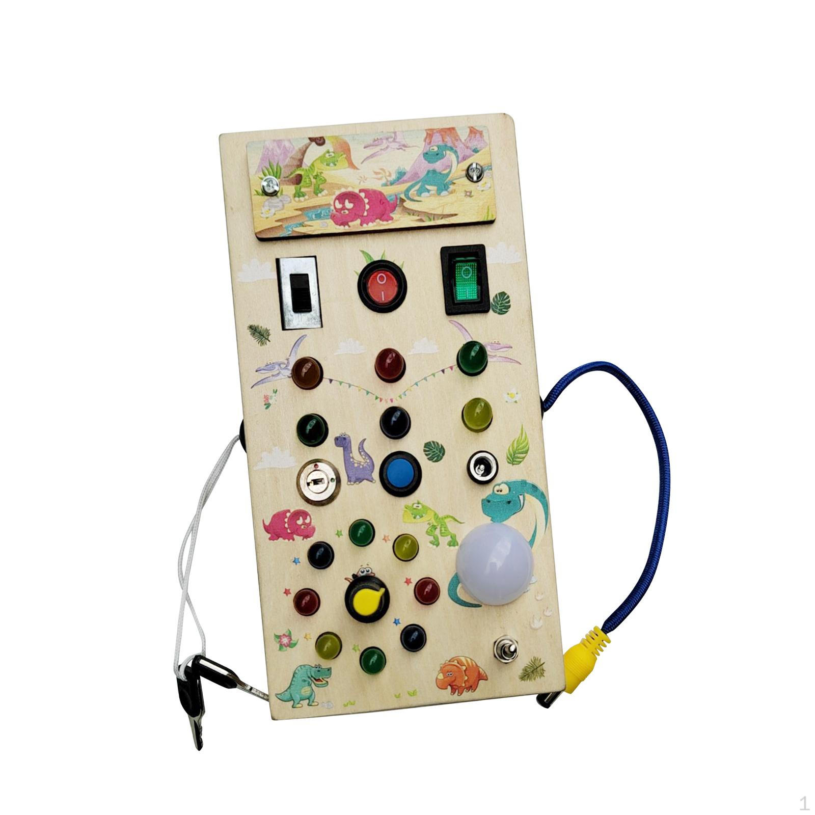 Lights Switch Busy Board Montessori Toy Wooden Control Panel Basic Motor Skills for Age 3 + Dinosaur
Lights Switch Busy Board Montessori Toy Wooden Control Panel Basic Motor Skills for Age 3 + Dinosaur