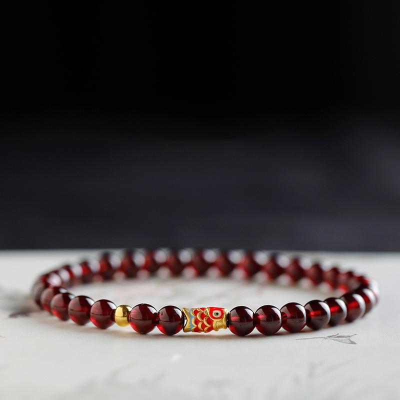 Hua Ying Natural Wine Red Garnet Bracelet for Women, Light Luxury Niche Exquisite Koi Fish Fortune Bead Multi-loop Bracelet 4.5MM Garnet single ring
Hua Ying Natural Wine Red Garnet Bracelet for Women, Light Luxury Niche Exquisite Koi Fish Fortune Bead Multi-loop Bracelet 4.5MM Garnet single ring
