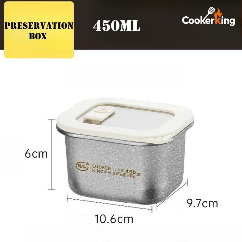 COOKER KING 450/1000ML Titanium Lunch Box Crystal Preservation Box Titanium+tempered Glass Large Capacity Lightweight Camping
COOKER KING 450/1000ML Titanium Lunch Box Crystal Preservation Box Titanium+tempered Glass Large Capacity Lightweight Camping