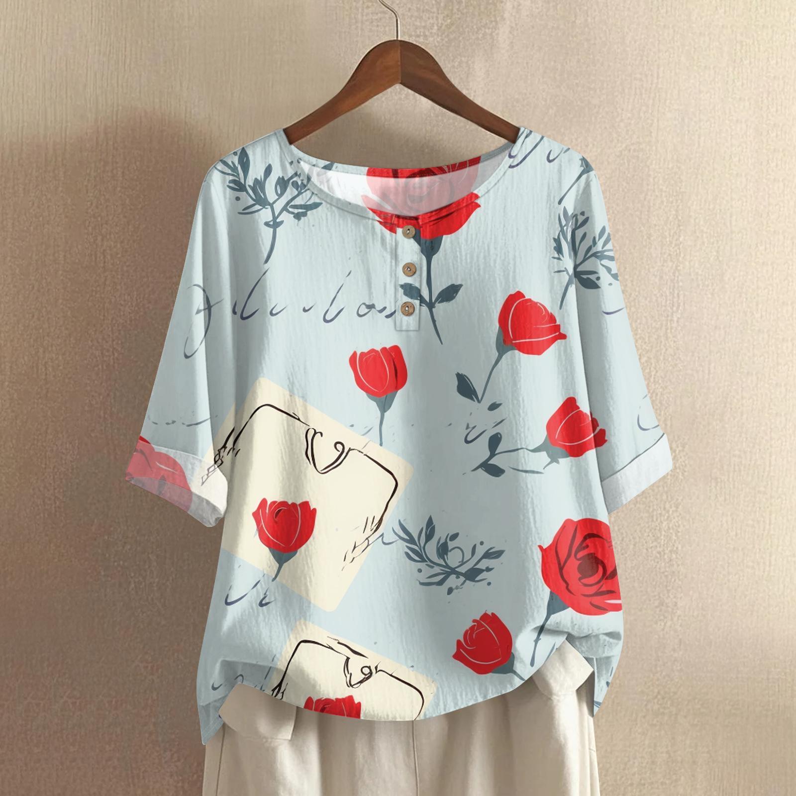 Women s Valentine s Day Printed Casual Mid Sleeved Round Neck Cotton And Linen Top S
Women s Valentine s Day Printed Casual Mid Sleeved Round Neck Cotton And Linen Top S