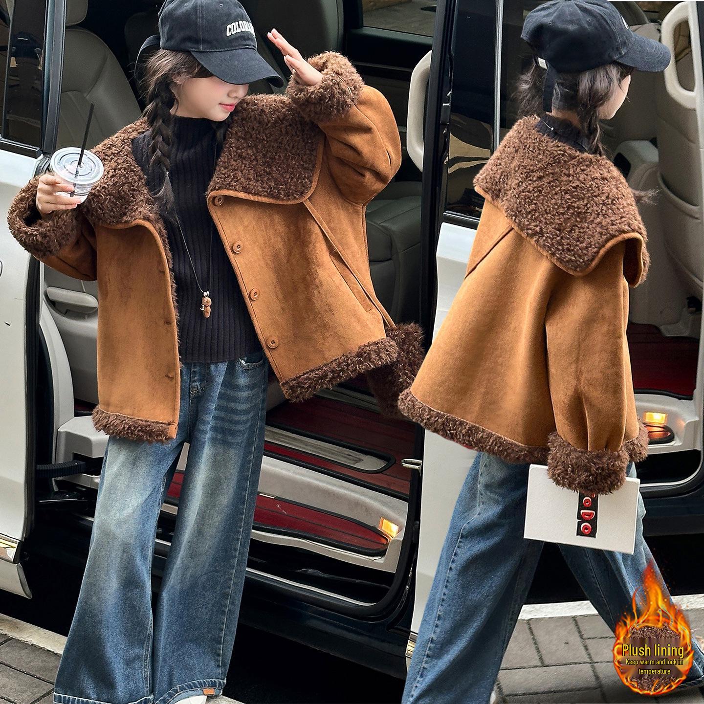 Дівчаче зимове хутряне пальто з велюровою обробкою - Модний цільний виріб для осені/зими 2025 140 cm коричневий
Дівчаче зимове хутряне пальто з велюровою обробкою - Модний цільний виріб для осені/зими 2025 140 cm коричневий