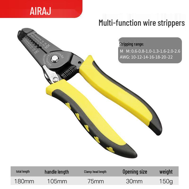 Aeriez Multi-Function Electrician Pliers: Wire Stripper, Cutter, Crimper, Stainless Steel Skinning Tool
Aeriez Multi-Function Electrician Pliers: Wire Stripper, Cutter, Crimper, Stainless Steel Skinning Tool