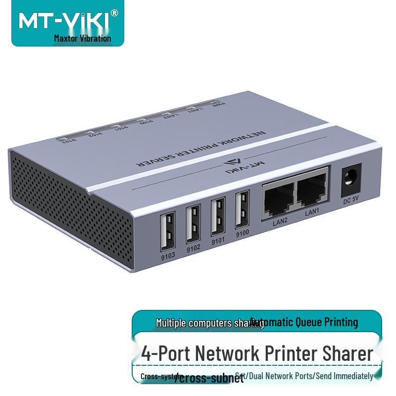 MT-viki 4-Port USB WiFi Network Print Server
MT-viki 4-Port USB WiFi Network Print Server
