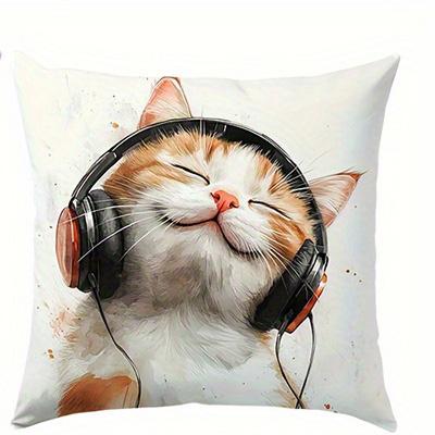 Home Decor Cute Kitten Designs Headbands Headphones Glasses Pattern Cushion Cover Suitable for Sofa Bedroom Car Pillow Cover 40x40cm
Home Decor Cute Kitten Designs Headbands Headphones Glasses Pattern Cushion Cover Suitable for Sofa Bedroom Car Pillow Cover 40x40cm