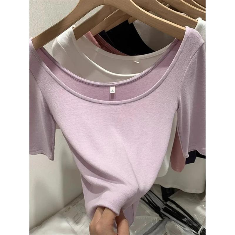 Womens Solid Color U Neck Half Sleeve T Shirt S фіолетовий
Womens Solid Color U Neck Half Sleeve T Shirt S фіолетовий