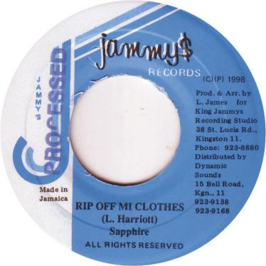 7inch Record SAPPHIRE Rip Off Mi Clothes NONE Jammys Records 1998 Jamaica Reggae Ska Dub Used
7inch Record SAPPHIRE Rip Off Mi Clothes NONE Jammys Records 1998 Jamaica Reggae Ska Dub Used