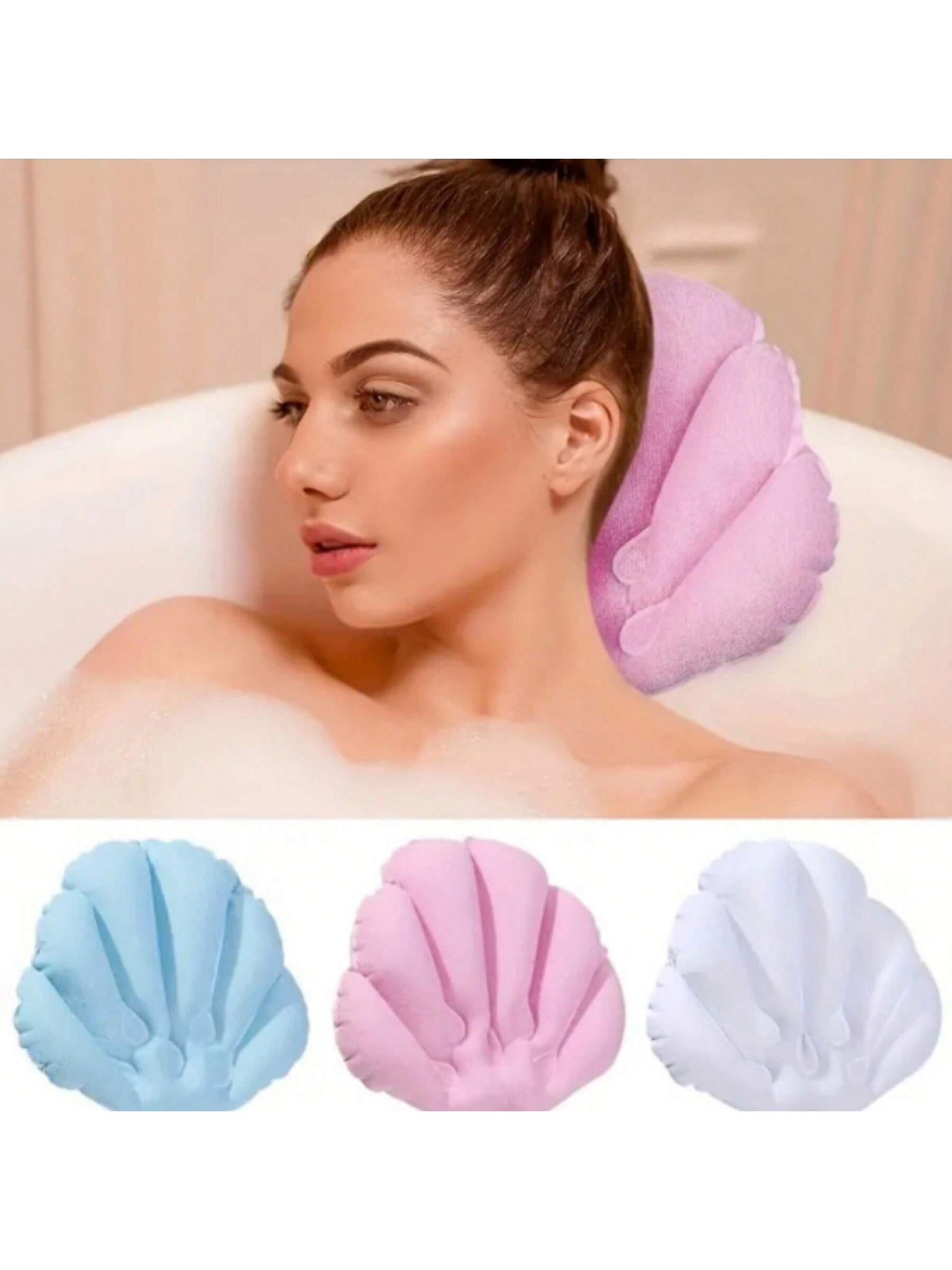 1pc Bath Pillow, 3Color Soft Fan-Shaped Inflatable Bath Pillow, Neck Support With With Suction Cups, Spa Cushion Pillow Bathtub Cushion
1pc Bath Pillow, 3Color Soft Fan-Shaped Inflatable Bath Pillow, Neck Support With With Suction Cups, Spa Cushion Pillow Bathtub Cushion