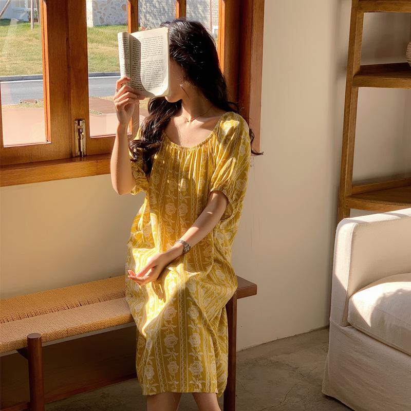 Женская милая ночная сорочка с принтом щенков с открытыми плечами для весны/лета - смесь хлопка и вискозы F
Женская милая ночная сорочка с принтом щенков с открытыми плечами для весны/лета - смесь хлопка и вискозы F