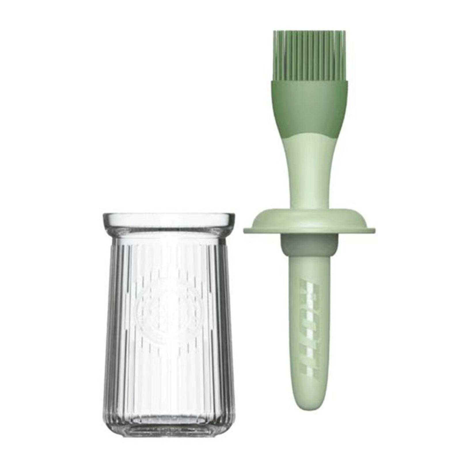 3 в 1 бутылка для масла с крышкой-кисточкой для поливки, многофункциональная кисть для поливки тортов, мясных десертов зелёный