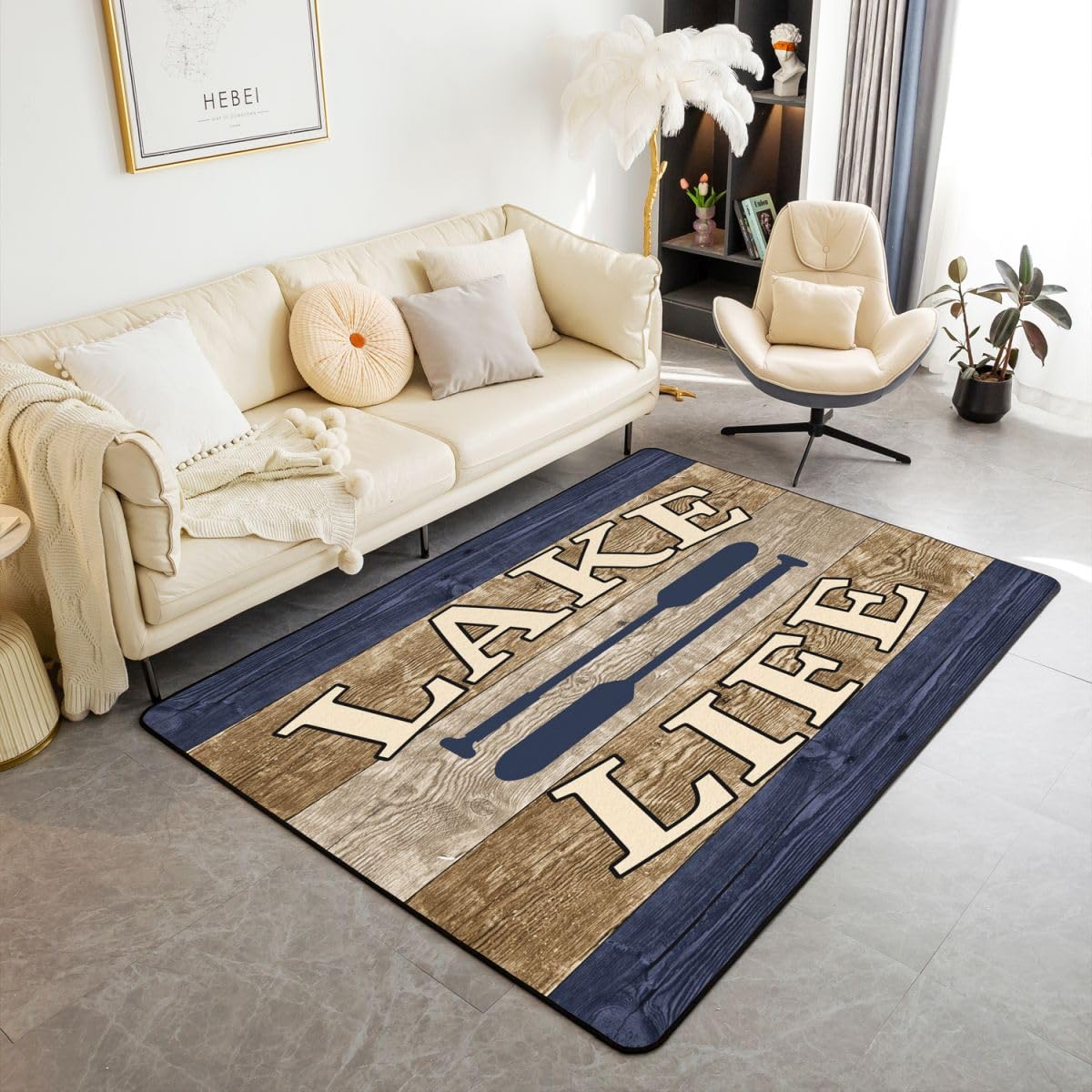 Lake House Area Rugs 5x7, Rustic Farmhouse Living Room Rugs, Lake Paddle Carpet Cabin Decor, Blue Brown Retro Wood Grain Non Slip Decorative 120cm x 160cm
Lake House Area Rugs 5x7, Rustic Farmhouse Living Room Rugs, Lake Paddle Carpet Cabin Decor, Blue Brown Retro Wood Grain Non Slip Decorative 120cm x 160cm