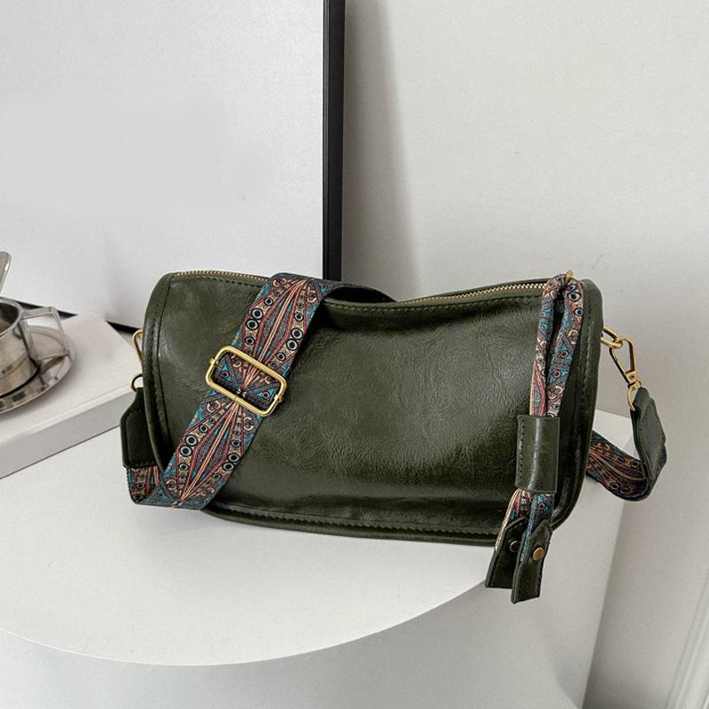 Женская сумка через плечо в стиле ретро с графическим узором, широкий ремень, модная сумка-слинг, большая вместимость, застежка-молния, повседневный кошелек для женщин