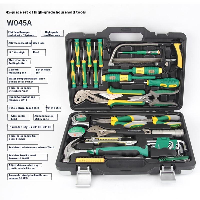 45/68 PSC Набор инструментов для домашнего хозяйства, набор ручных инструментов с пластиковым ящиком для инструментов, кейс для хранения, используется для ремонта дома и автомобиля
45/68 PSC Набор инструментов для домашнего хозяйства, набор ручных инструментов с пластиковым ящиком для инструментов, кейс для хранения, используется для ремонта дома и автомобиля