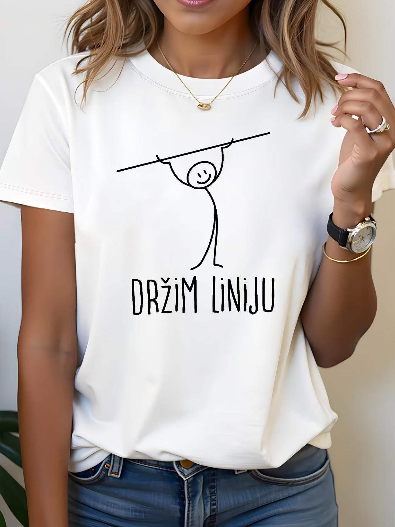Drzim Liniju Croatian Minimalist Figure Quote Letter Print T Shirt Womens Spring Summer Short Sleeve Crew Neck Casual T Shirt S
Drzim Liniju Croatian Minimalist Figure Quote Letter Print T Shirt Womens Spring Summer Short Sleeve Crew Neck Casual T Shirt S