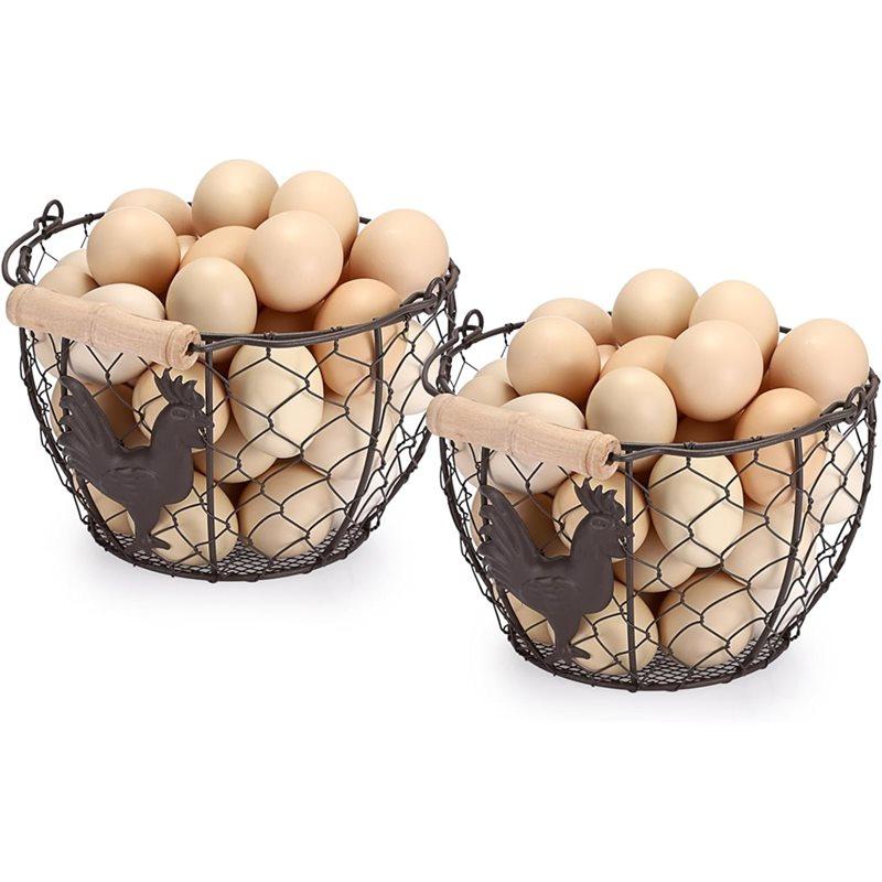Fresh Rustic Metal Wire Egg Basket 8 - 2 PCS For Farmhouse Style Fresh Eggs For Gathering, Chicken Storage Container Holder
Fresh Rustic Metal Wire Egg Basket 8 - 2 PCS For Farmhouse Style Fresh Eggs For Gathering, Chicken Storage Container Holder