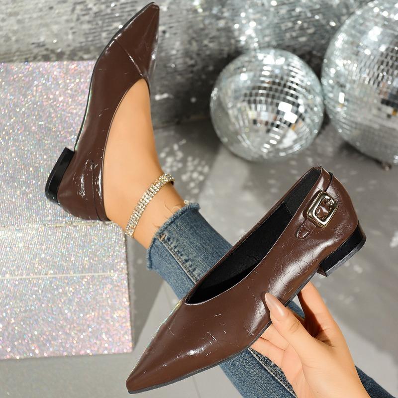 Women s Fashion Single Shoes Autumn New Pointed Toe Shallow Mouth Metal Buckle Soft Sole Shoes 41 коричневий
Women s Fashion Single Shoes Autumn New Pointed Toe Shallow Mouth Metal Buckle Soft Sole Shoes 41 коричневий