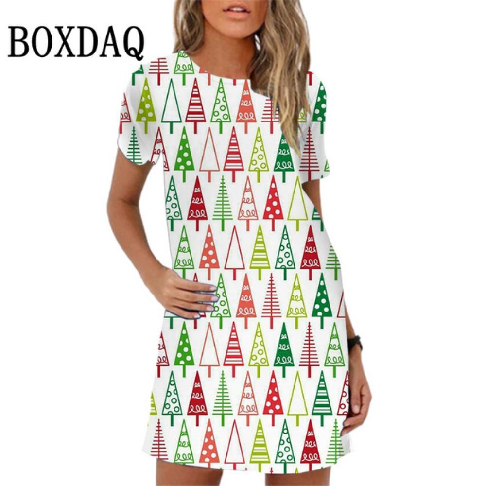 Christmas Printed Mini Dress Ladies Short-sleeved O-neck Loose A-line Sweet and Cute Cartoon Dress Summer New 6XL
Christmas Printed Mini Dress Ladies Short-sleeved O-neck Loose A-line Sweet and Cute Cartoon Dress Summer New 6XL