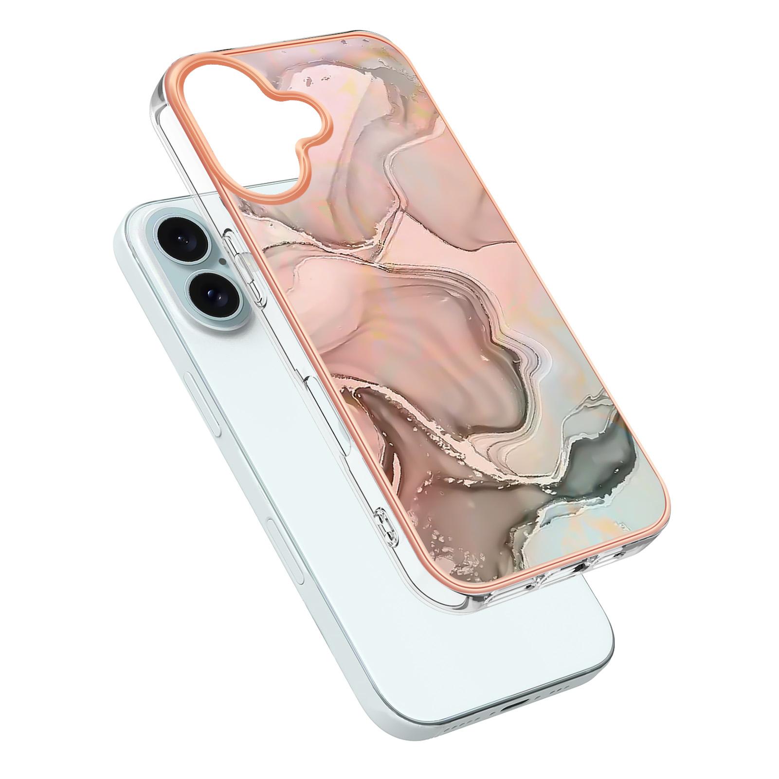 YB IMD Series-16 Style-E For iPhone 16 TPU Case Marble Pattern Electroplating Phone Cover Pink
YB IMD Series-16 Style-E For iPhone 16 TPU Case Marble Pattern Electroplating Phone Cover Pink