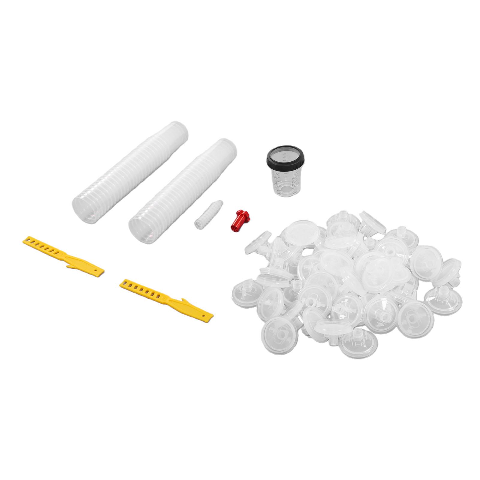 Disposable Paint Spray Sprayer Cup Liners and Lid System 50 Standard 6 Ounce (160ml) Kit 50 Cup Liners 50 Lids 1 Hard Cup with Retainer 10 Pl
Disposable Paint Spray Sprayer Cup Liners and Lid System 50 Standard 6 Ounce (160ml) Kit 50 Cup Liners 50 Lids 1 Hard Cup with Retainer 10 Pl