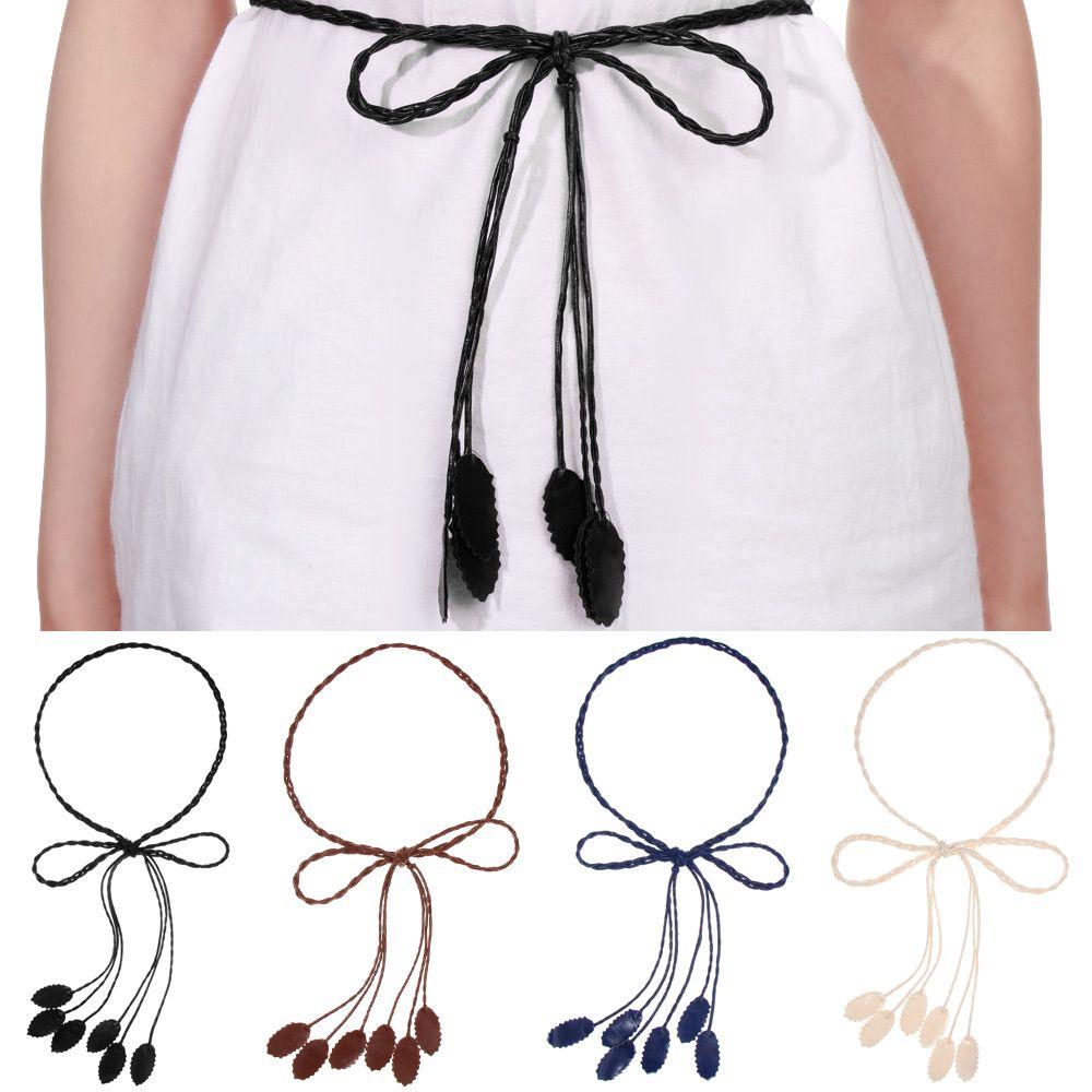 Gift Adjustable Faux Leather Graceful Braided Dress Strap Leaf Braided Belts Thin Belt темно-синього кольору
Gift Adjustable Faux Leather Graceful Braided Dress Strap Leaf Braided Belts Thin Belt темно-синього кольору