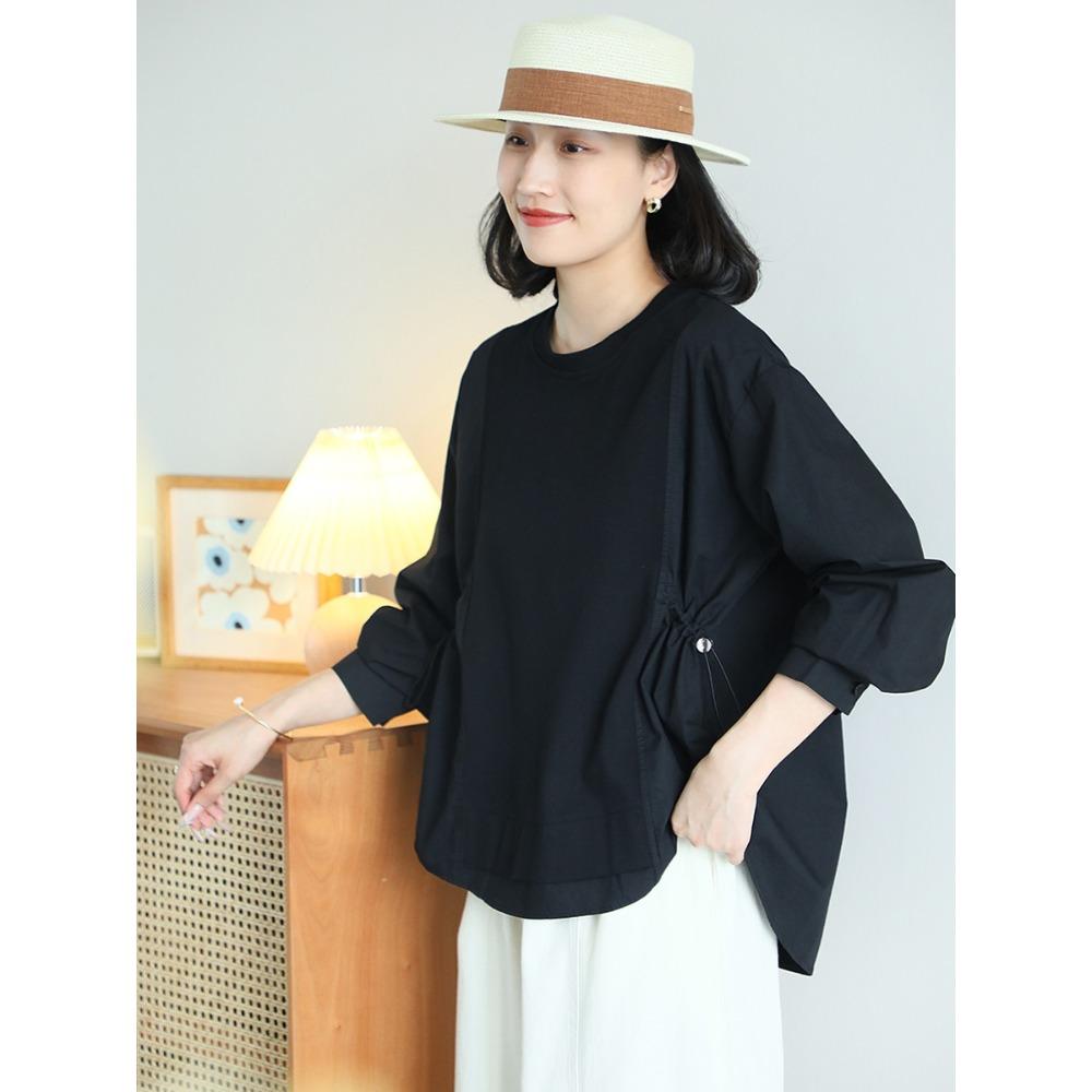 Dimanaf Весна 2025 Женская футболка с вставками, длинный рукав, свободный топ One size чёрный
Dimanaf Весна 2025 Женская футболка с вставками, длинный рукав, свободный топ One size чёрный